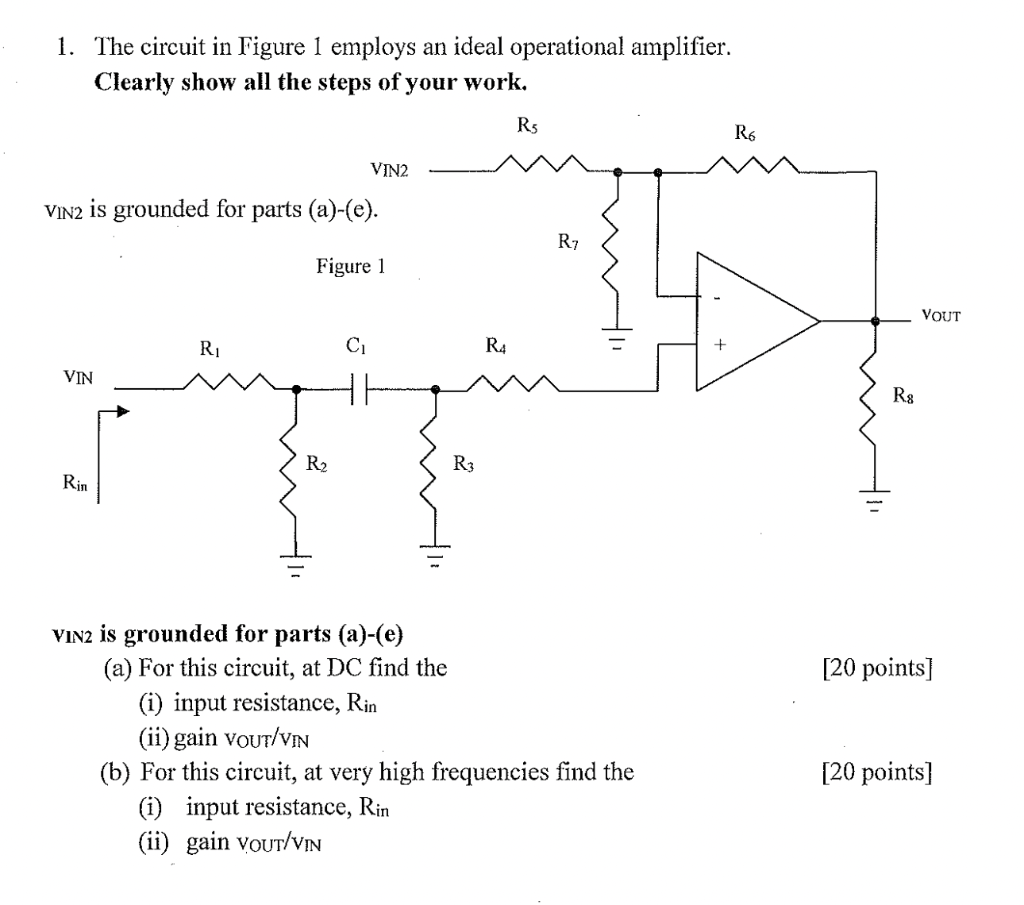 Solved 1. The circuit in Figure 1 employs an ideal | Chegg.com