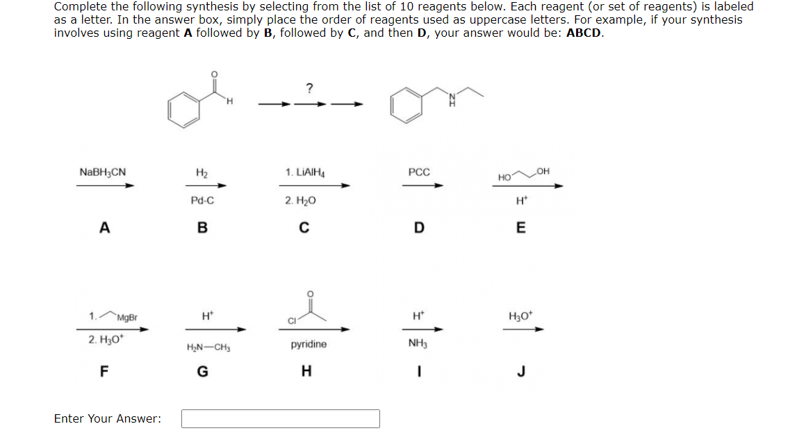 Solved Complete The Following Synthesis By Selecting From | Chegg.com