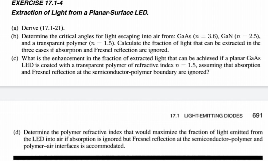 Solved EXERCISE 17.1-4 Extraction of Light from a | Chegg.com