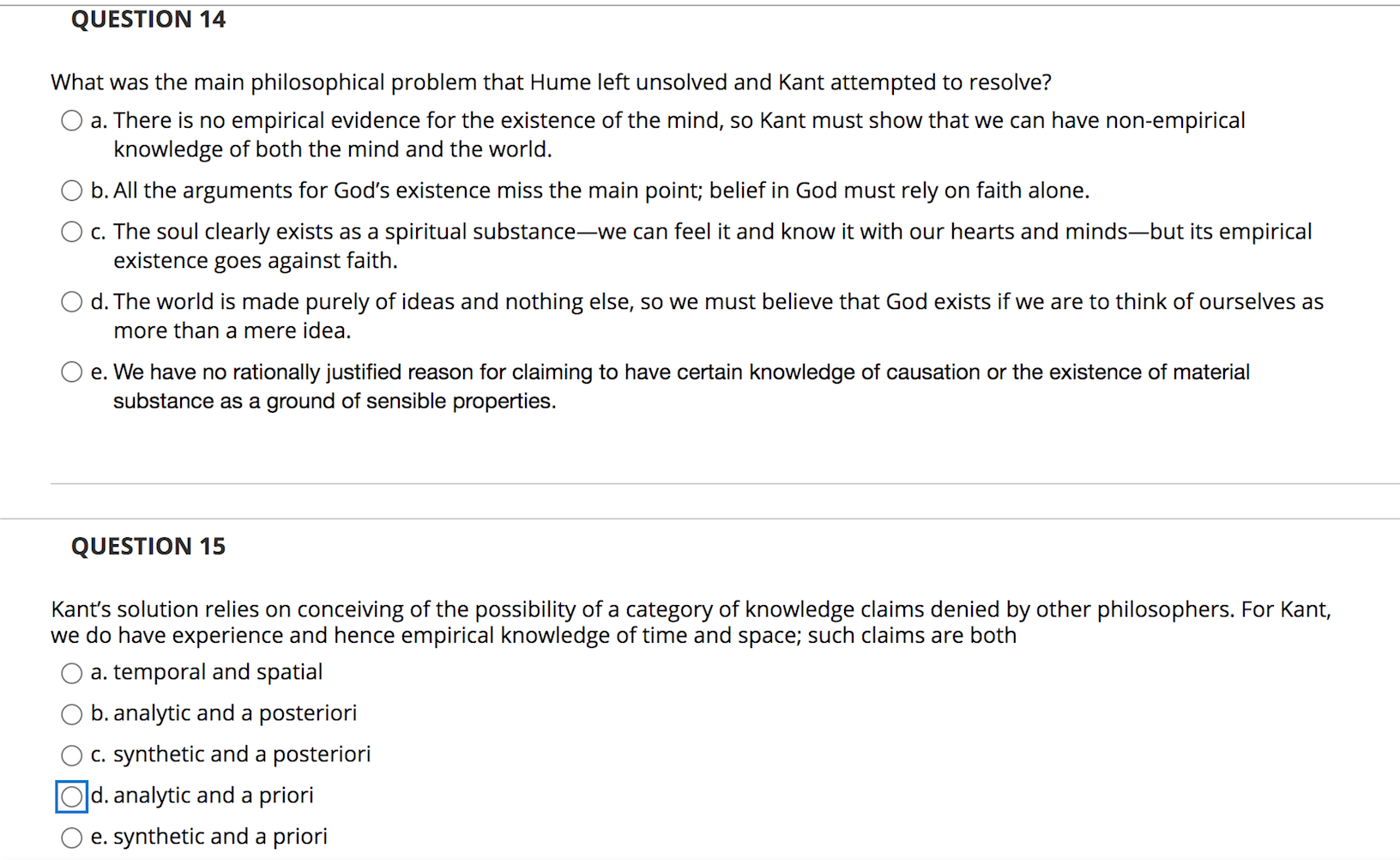 QUESTION 8 Not only does Hume revitalize skepticism | Chegg.com