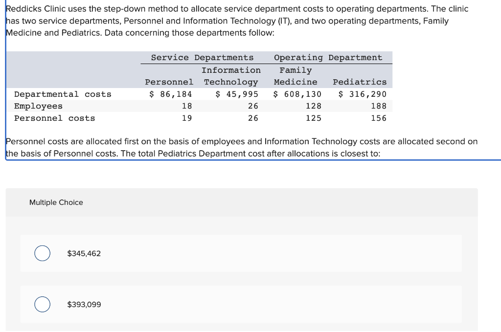 solved-reddicks-clinic-uses-the-step-down-method-to-all