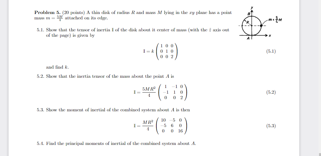 Solved B Problem 5. (20 Points) A Thin Disk Of Radius R And | Chegg.com