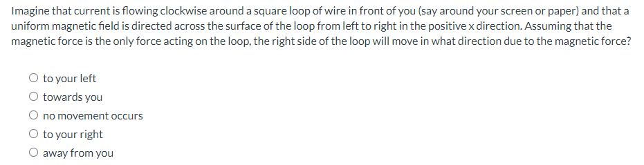 Solved Imagine that current is flowing clockwise around a | Chegg.com