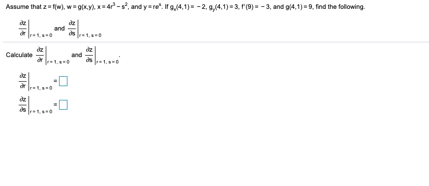 Solved Assume That Z F W W G X Y X 43 S And Y Chegg Com