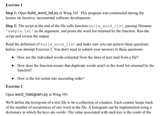 Solved Step 1: Open build_word_list.py in Wing 101. This | Chegg.com