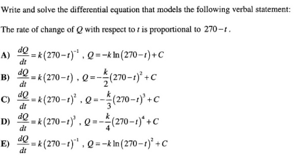 Solved Write and solve the differential equation that models | Chegg.com