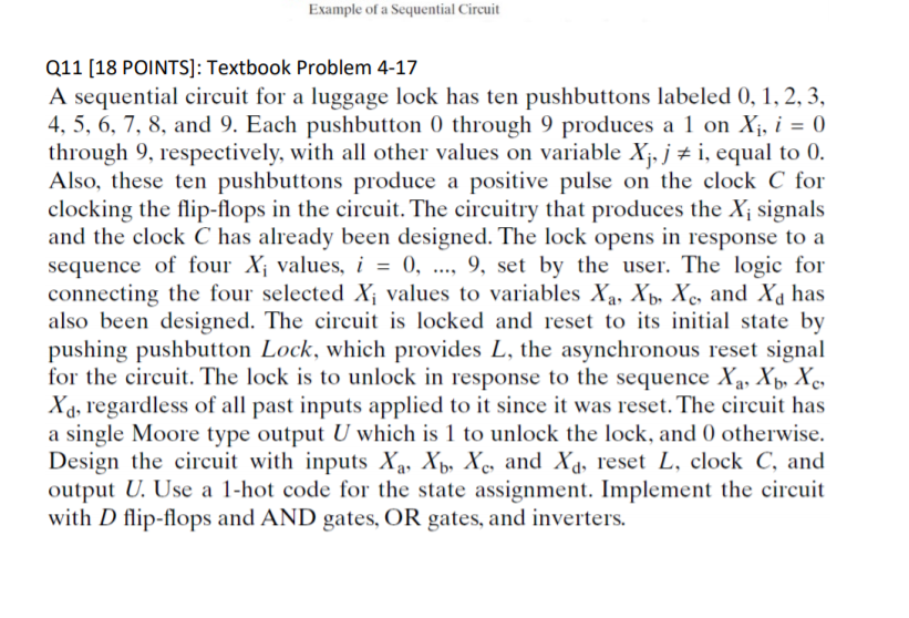 Solved Example of a Sequential Circuit Q11 (18 POINTS]: | Chegg.com