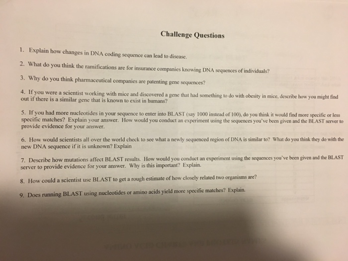 Solved Challenge Questions 1. Explain how changes in DNA | Chegg.com