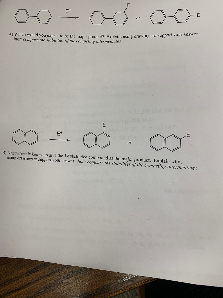 Solved E+ E or A) Which would you expect to be the major | Chegg.com
