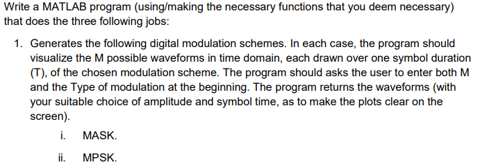 Solved Write a MATLAB program (using/making the necessary | Chegg.com