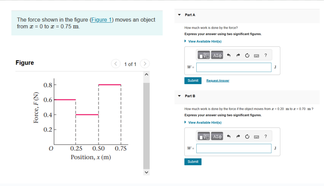 Solved The force shown in the figure moves an object from | Chegg.com