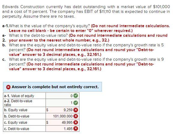 Solved Edwards Construction Currently Has Debt Outstanding | Chegg.com