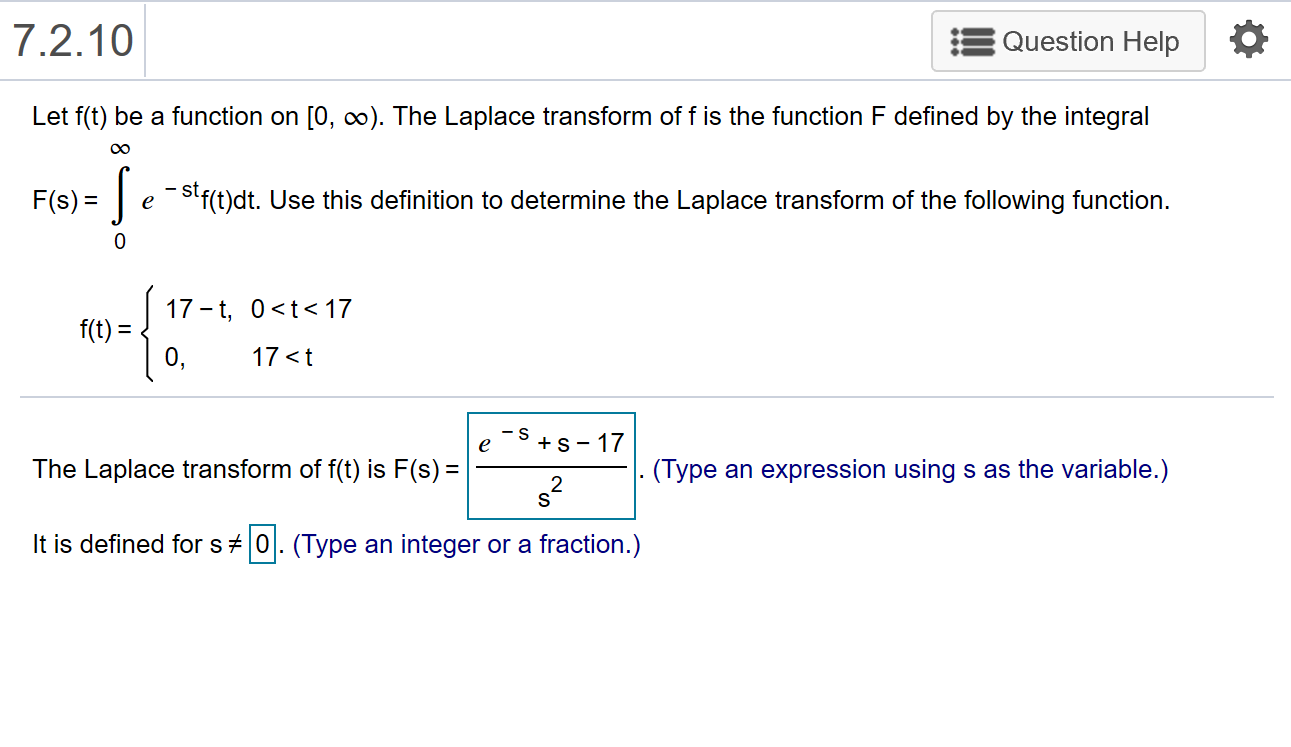 Solved 7 2 10 Question Help Let F T Be A Function On 0 Chegg Com