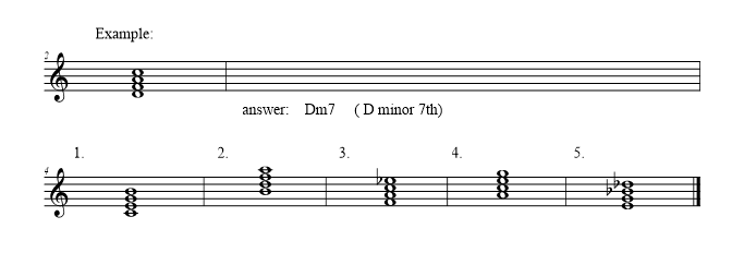 Identify The Qualities Of These Seventh Chords (m7= 