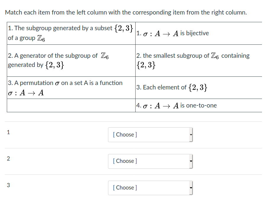 Solved Match Each Item From The Left Column With The Chegg Solved Match Each Item From The Left Column With The Chegg
