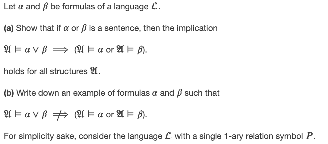 Let A And Ss Be Formulas Of A Language L A Show Chegg Com