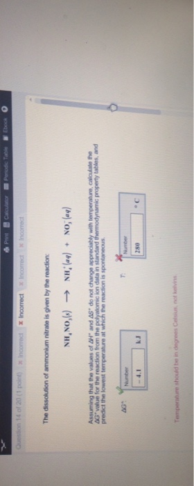 Solved The Dissolution Of Ammonium Nitrate Is Given By The 7101