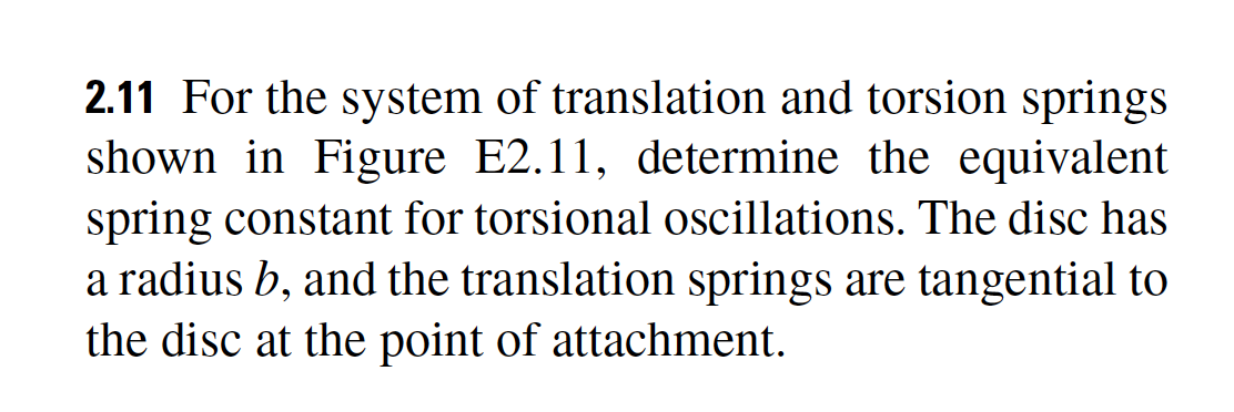 Solved 2 11 For The System Of Translation And Torsion Chegg