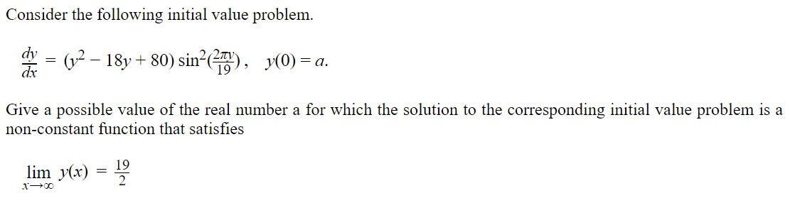 Solved Consider the following initial value problem. | Chegg.com