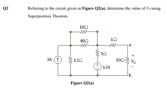 Solved Q2 Referring to the circuit given in Figure Q2(a), | Chegg.com