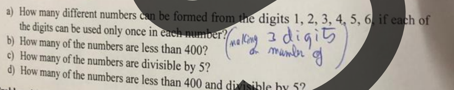Solved a) How many different numbers can be formed from the | Chegg.com