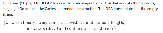 Solved Question 10 Pts Use Jflap To Draw The State 4291