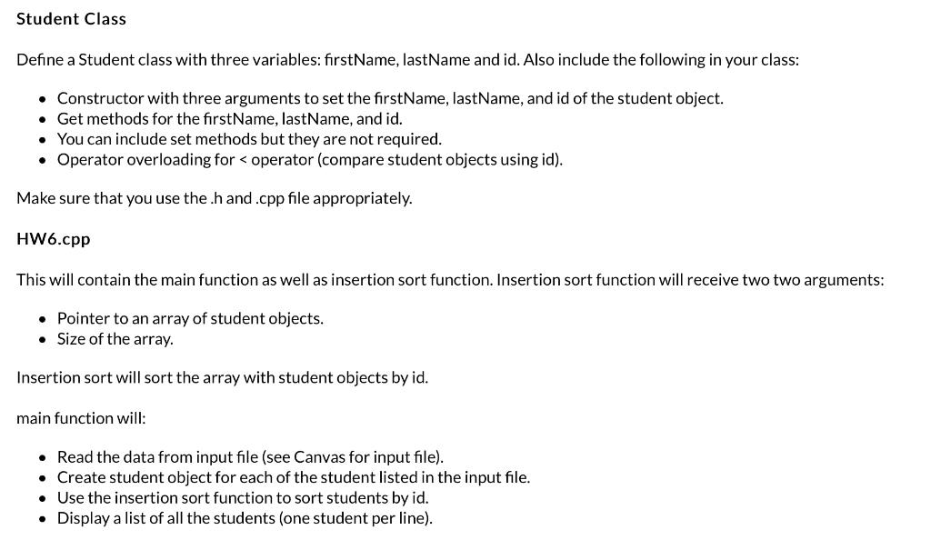 Solved Student Class Define a Student class with three | Chegg.com