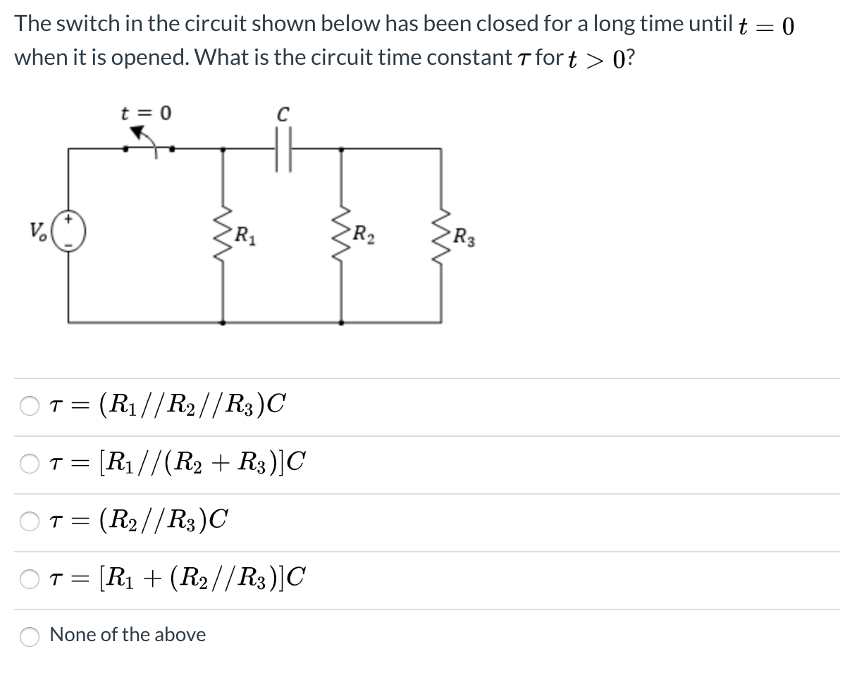 Solved The switch in the circuit below is open until t = 0