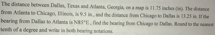 Solved The distance between Dallas, Texas and Atlanta, | Chegg.com