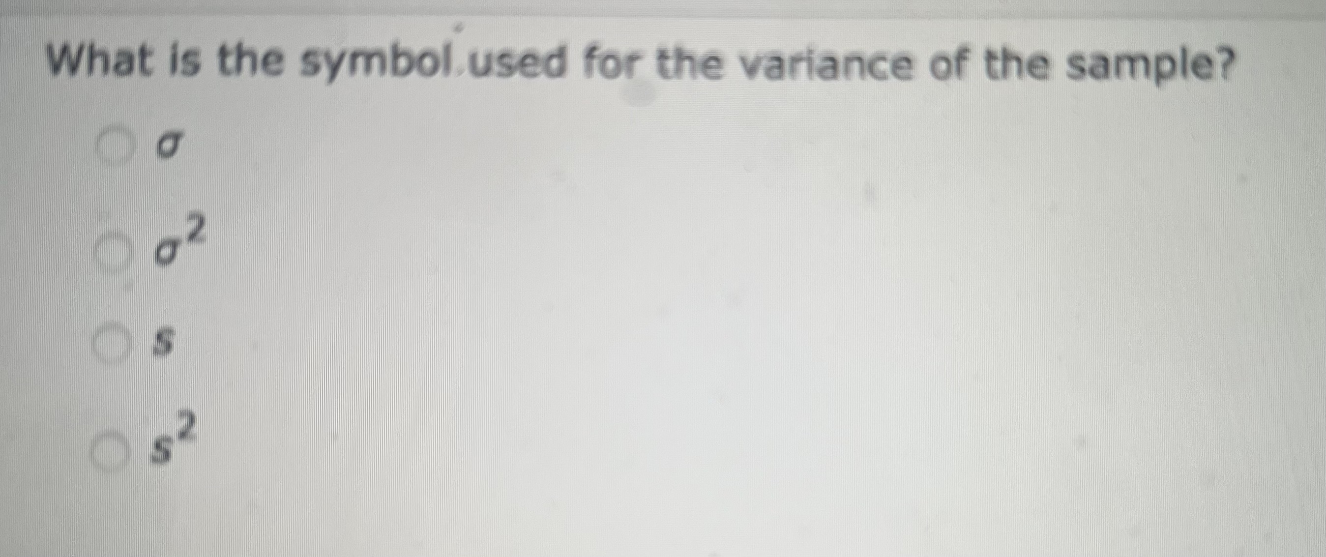 Solved What is the symbol used for the variance of the | Chegg.com