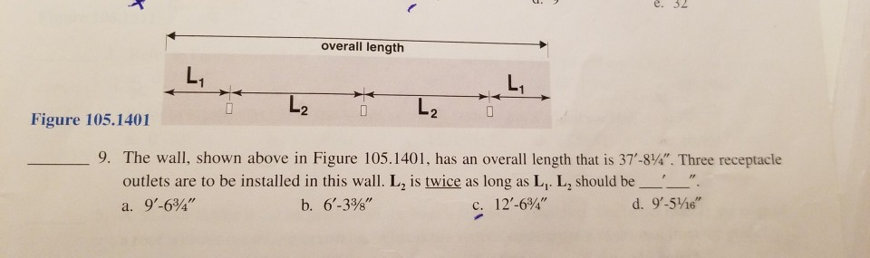 Solved e. 32 overall length Li 2 Figure 105.1401 9. The | Chegg.com
