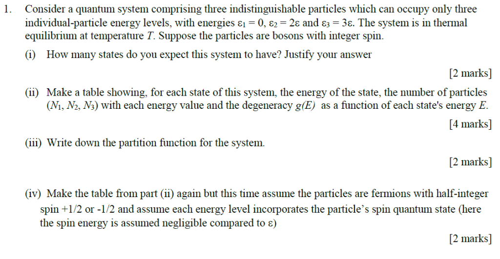 Solved 1. Consider A Quantum System Comprising Three | Chegg.com