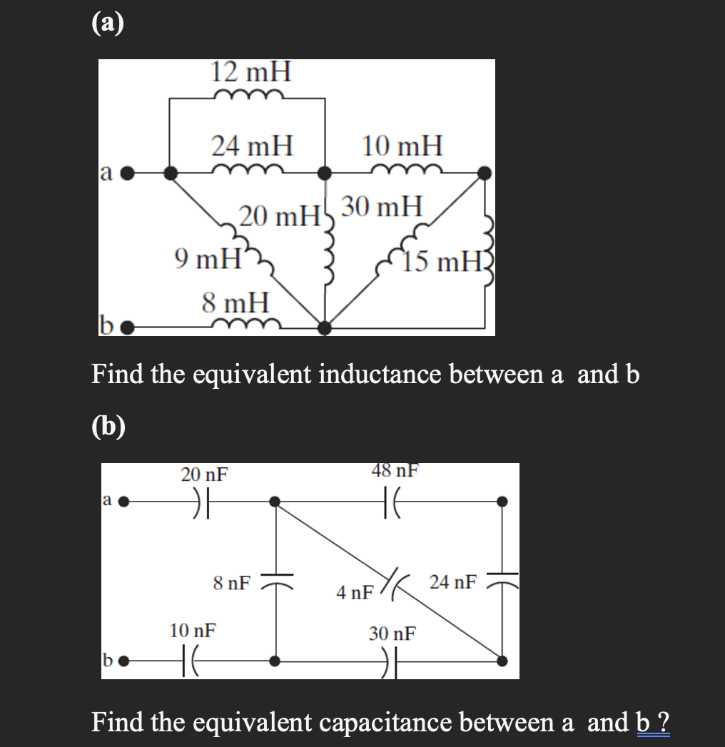 Solved Find The Equivalent Inductance Between A And B (b) | Chegg.com