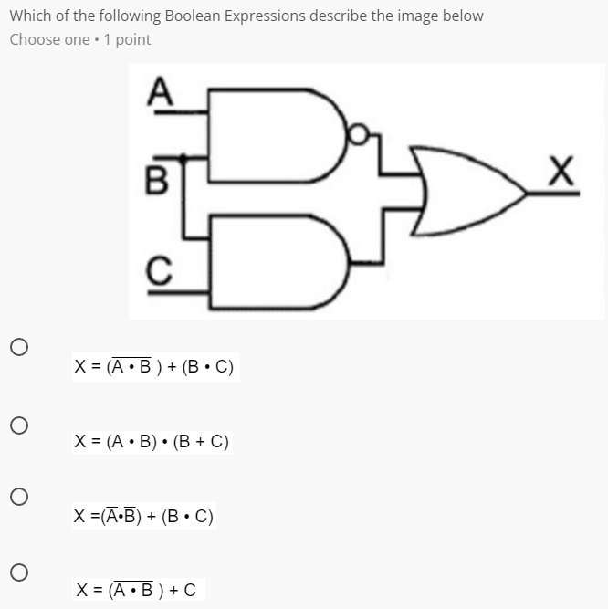 Solved Which of the following Boolean Expressions describe | Chegg.com