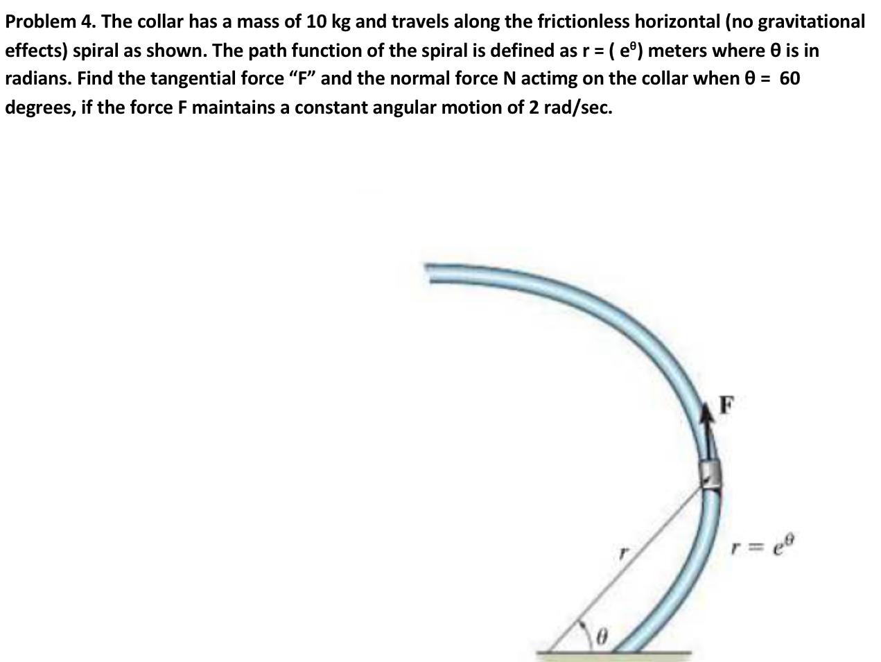 Solved Problem 4. The collar has a mass of 10 kg and travels