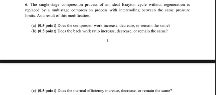 Solved 6. The single-stage compression process of an ideal | Chegg.com