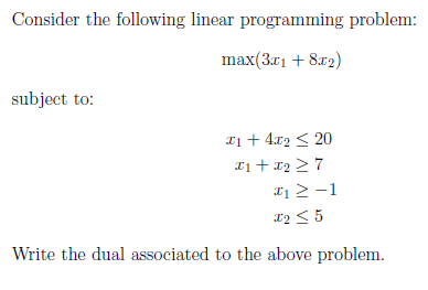 Solved Consider the following linear programming problem: | Chegg.com