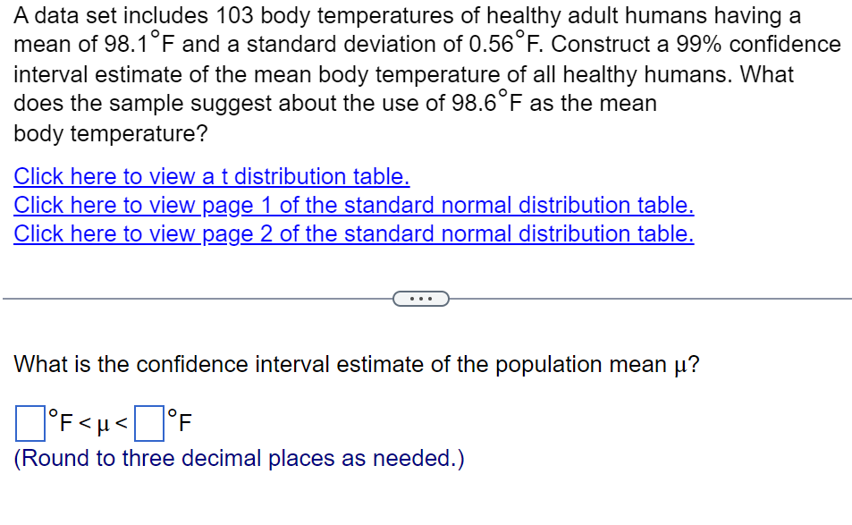 Solved A data set includes 103 body temperatures of healthy
