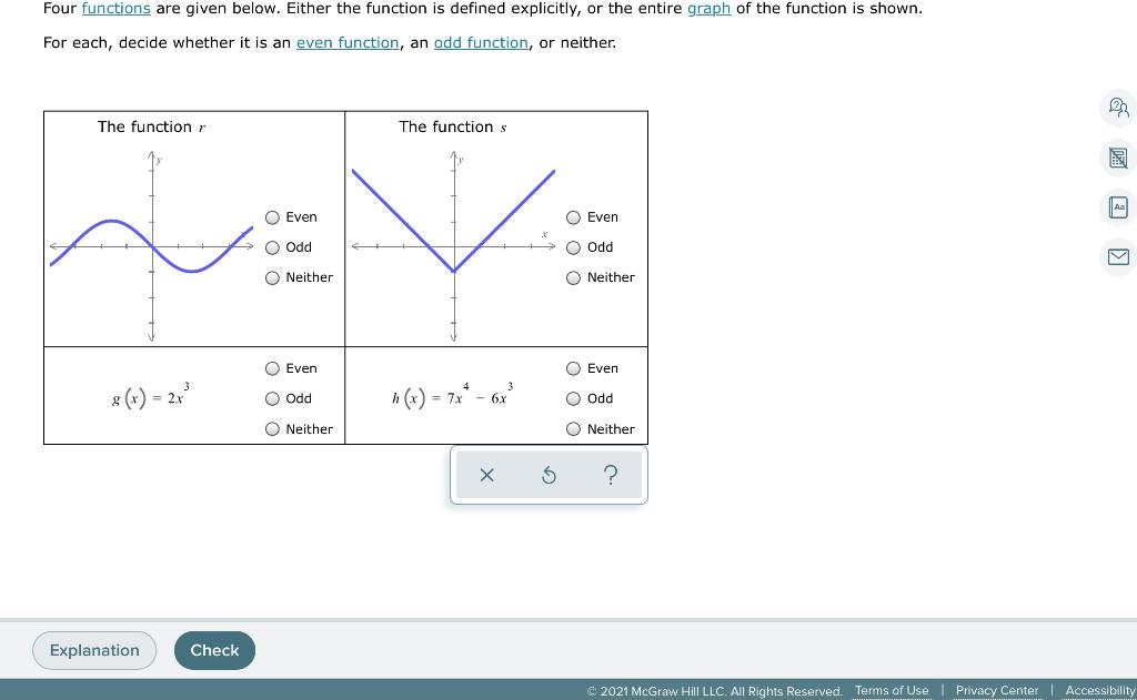 Solved Four functions are given below. Either the function | Chegg.com