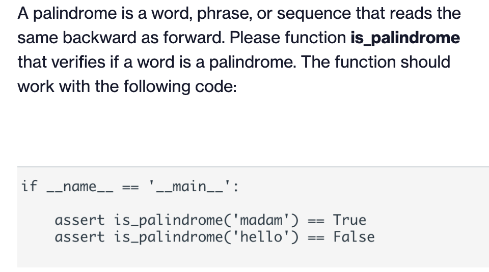 Solved A Palindrome Is A Word, Phrase, Or Sequence That | Chegg.com