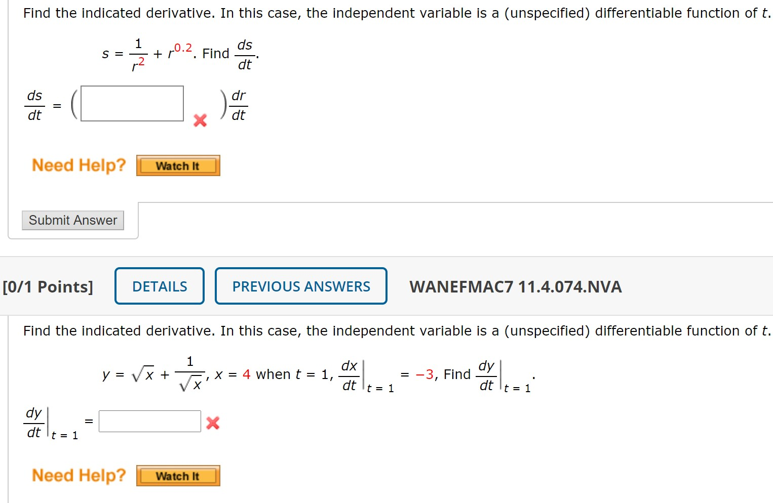 Solved Find the indicated derivative. In this case, the | Chegg.com