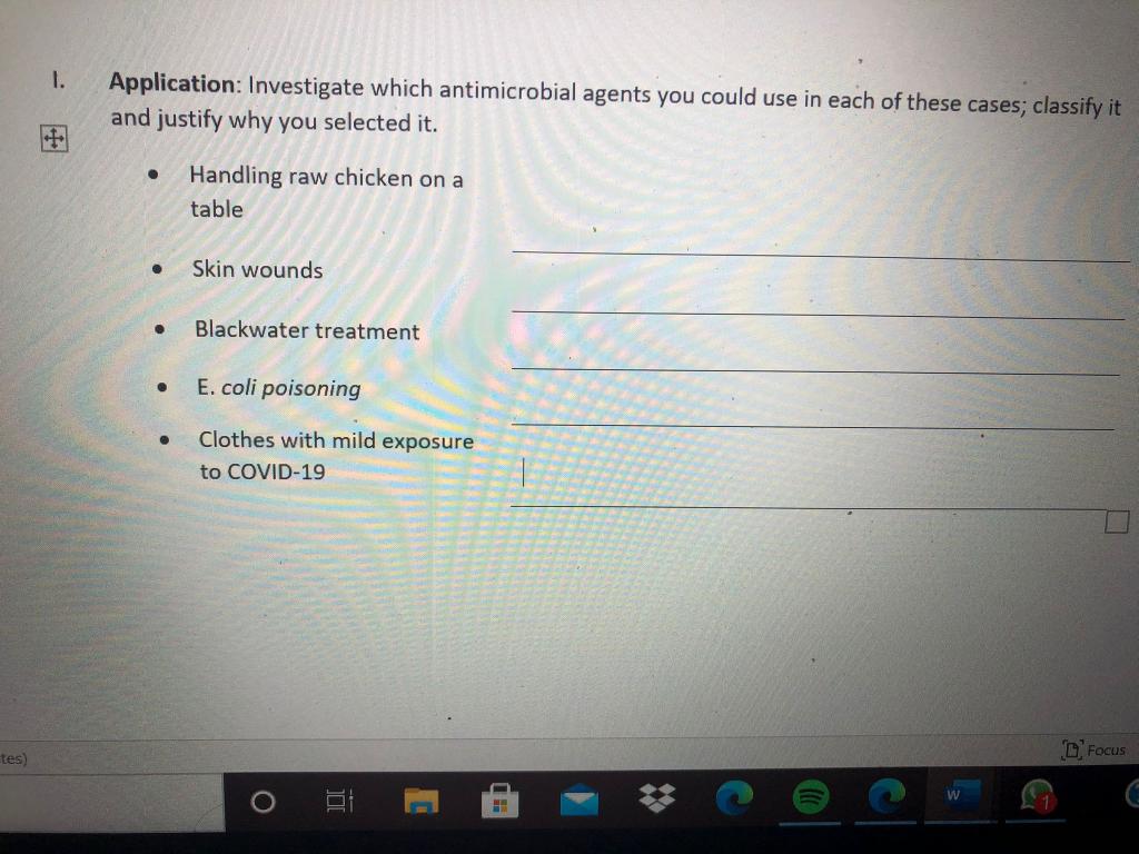 Solved 1. Application: Investigate Which Antimicrobial | Chegg.com