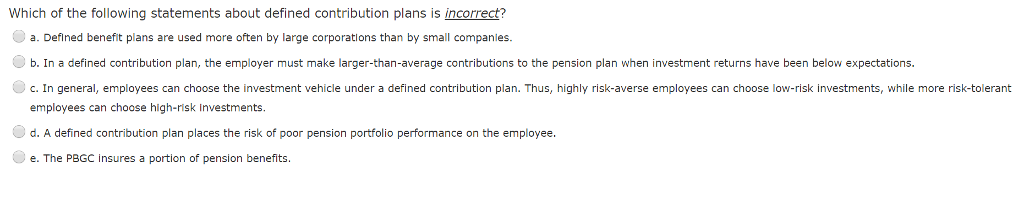 Solved Which of the following statements about defined | Chegg.com