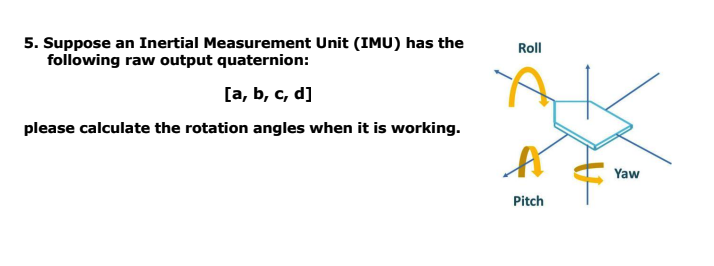 Solved Roll 5. Suppose an Inertial Measurement Unit (IMU) | Chegg.com