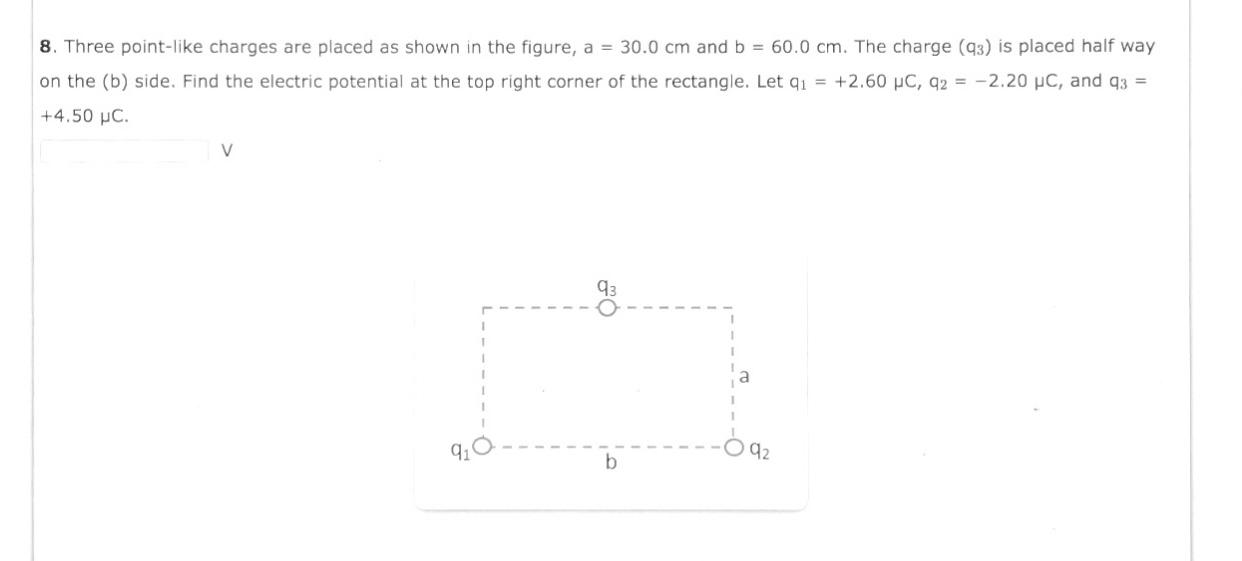 Solved 8. Three Point-like Charges Are Placed As Shown In | Chegg.com