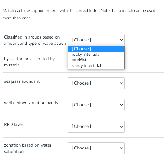 Solved Match each description or term with the correct | Chegg.com