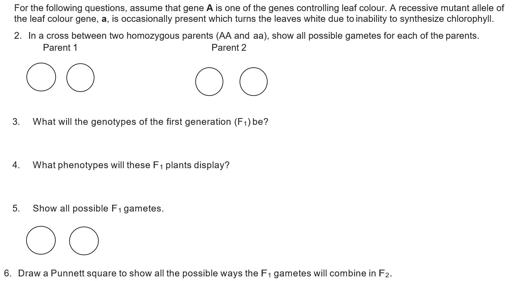 Solved For the following questions, assume that gene A is | Chegg.com
