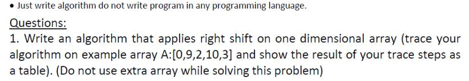 Solved • Just write algorithm do not write program in any | Chegg.com