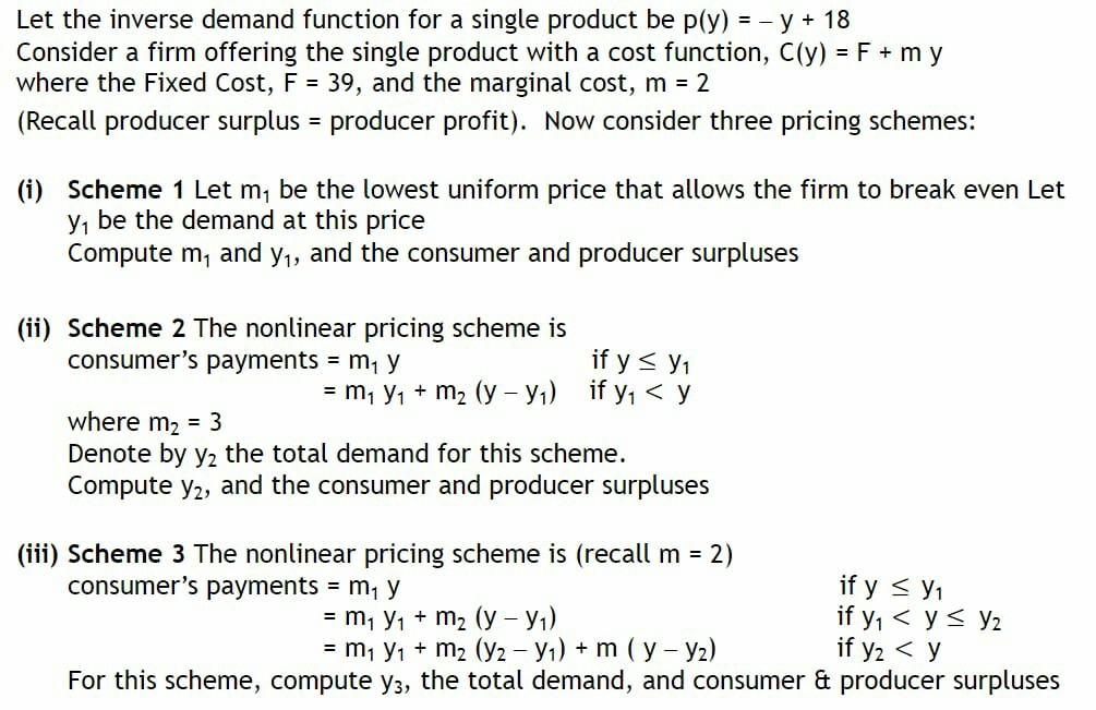 Solved Let the inverse demand function for a single product | Chegg.com