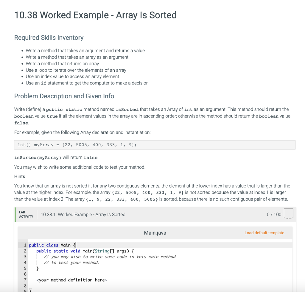 Solved Required Skills Inventory - Write a method that takes | Chegg.com